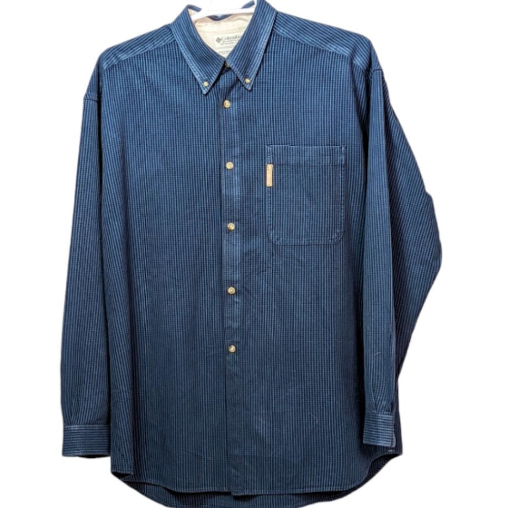 COLUMBIA SPORTSWEAR COMPANY Cotton Button Down Shirt Blue Stripe Size XXL - Picture 14 of 14